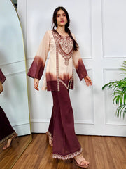 Front And Back Cutwork Indian Digital Printed Cord set 2Pcs