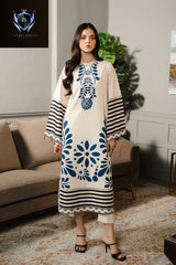 Front And Back One Colour Digital Printed Long Shirt With Flapper Cord set 2Pcs
