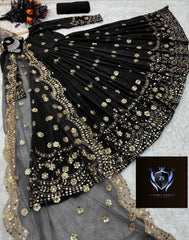 Border Ring Polka Embroidery Maxi with Two Border Embroidery Dupatta 3Pcs