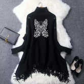 A.S Women's Ayelet Printed Batwing Poncho.