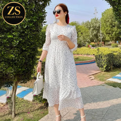 Self Printed Chiffon Maxi With Inner Attached