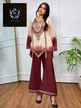 Front And Back Cutwork Indian Digital Printed Cord set 2Pcs