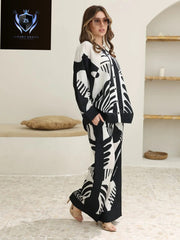 Kaaj Button Short Length Printed Digital Shirt With Printed Flapper 2Pcs