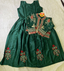 Embroidery Bunch Maxi With Emb Separate Koti 2Pcs🥰