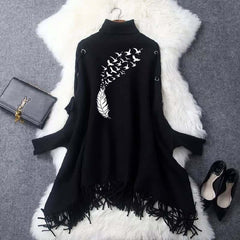 A.S Women's Ayelet Printed Batwing Poncho.