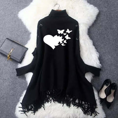 A.S Women's Ayelet Printed Batwing Poncho.