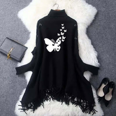 A.S Women's Ayelet Printed Batwing Poncho.