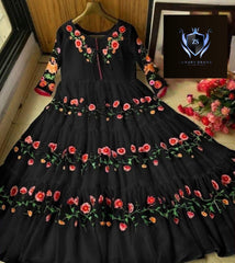 Multi Embroidery Long Flair Maxi
