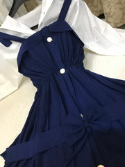 Imported plane Romper Maxi With Imported Plain Front open Shirt (white Color)
