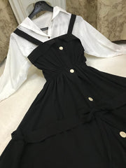 Imported plane Romper Maxi With Imported Plain Front open Shirt (white Color)