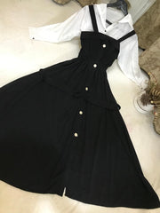 Imported plane Romper Maxi With Imported Plain Front open Shirt (white Color)