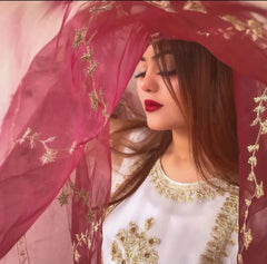 Handwork And Embroidery Shirt With Emb Dupatta 3piece