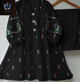 V Neck Embroidered Button Shirt With Trouser 2Piece