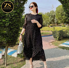 Self Printed Chiffon Maxi With Inner Attached