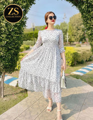 Self Printed Chiffon Maxi With Inner Attached