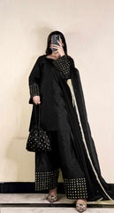 Most Trending Article Farshi Shalwar Kameez With Potli 4Pcs ❤️
