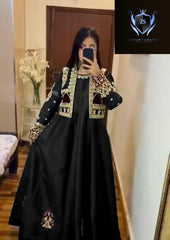 Allover Handwork,Nug Stone Embroidery Heavy Work On Koti Front And Back With Emb Long Maxi 2Pcs