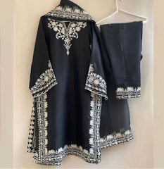 Neck, Sleeves Daman Embroidered with Embroidered Trouser and Dupatta 3PCs