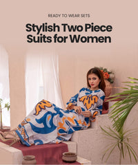 New Arrival 2pc Suit Most Trending Design Long Digital Printed Shirt With Bell Bottom Trouser