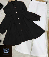 Kaaj Button Collar Shirt With Flapper 2Pcs