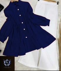 Kaaj Button Collar Shirt With Flapper 2Pcs