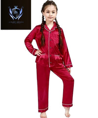 Kids Night Wear Arrival❤️ Kaaj Button Piping Work Kids Night Wear Silk Kids 2Pcs