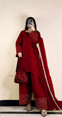Most Trending Article Farshi Shalwar Kameez With Potli 4Pcs ❤️