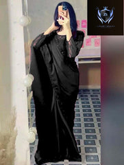 Sequence Embroidered work with Pearls Attached Silk saree (Blouse , petticoat & 7 yards stiched saree )