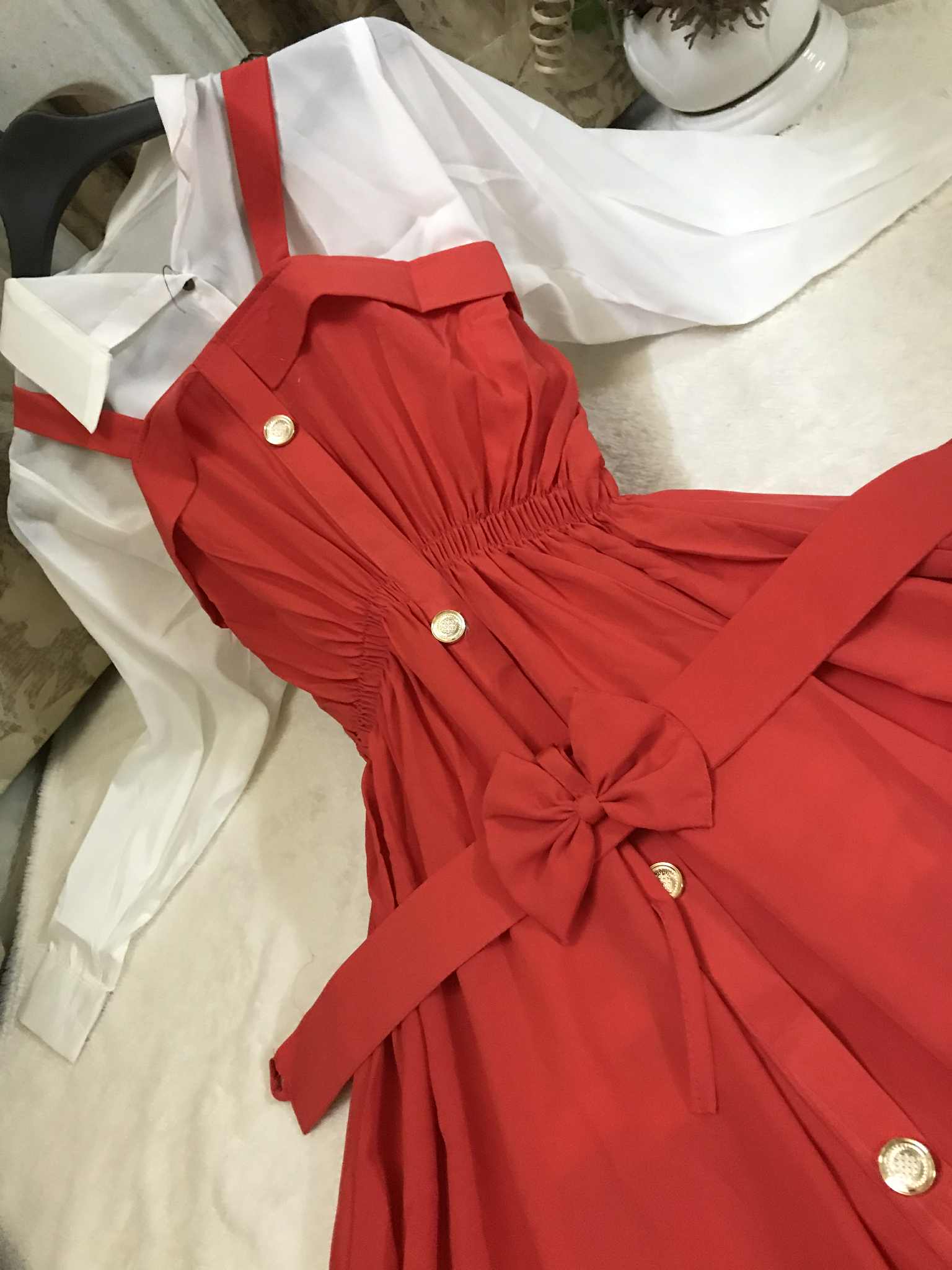 Imported plane Romper Maxi With Imported Plain Front open Shirt (white Color)