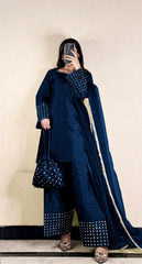 Most Trending Article Farshi Shalwar Kameez With Potli 4Pcs ❤️