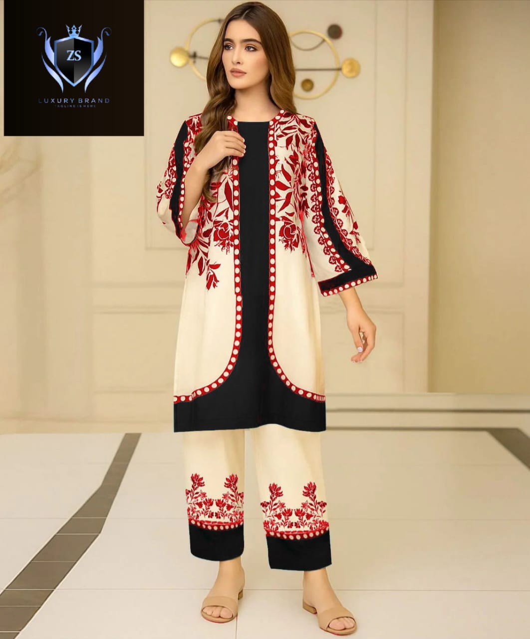 Digital Printed Cord Set 2Pcs