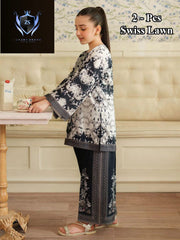 Front Back Digital Painted Shirt With Digital Printed Flapper Kids 2Pcs