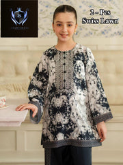 Front Back Digital Painted Shirt With Digital Printed Flapper Kids 2Pcs